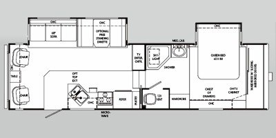 2008 Holiday Rambler Savoy® LX 28RLD floorplan