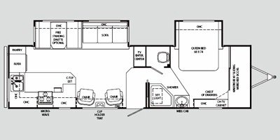 2008 Holiday Rambler Savoy® LX 32RKD floorplan