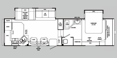 2008 Holiday Rambler Savoy® LX 29RKD floorplan