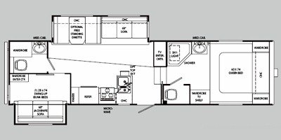 2008 Holiday Rambler Savoy® LX 31BHD floorplan