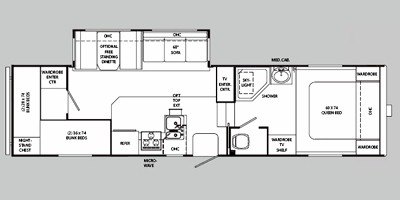 2008 Holiday Rambler Savoy® LX 31BHS floorplan