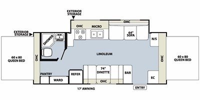 2008 Forest River Shamrock 23SS floorplan