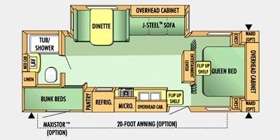 2008 Jayco Jay Flight G2 26 BHS floorplan