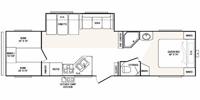 2008 Keystone Outback Sydney Edition 31FQBHS floorplan