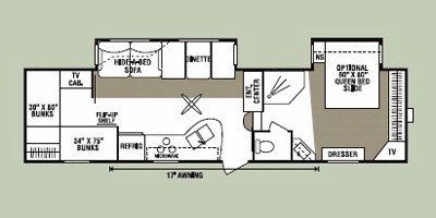 2008 KZ Durango D315BH floorplan