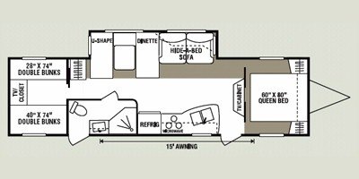 2008 KZ Durango D324BH floorplan