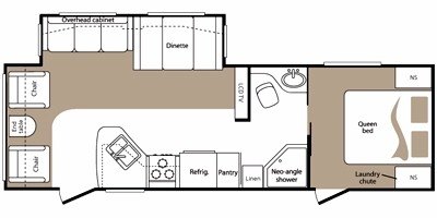 2008 Keystone Cougar Xlite 27RLS floorplan