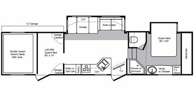 2008 Keystone Raptor 3612DS floorplan