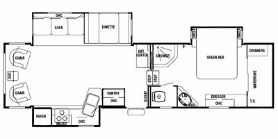 2008 Forest River Cedar Creek Silverback 30LSTS floorplan