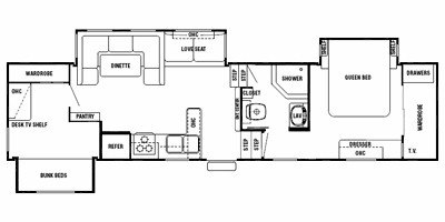 2008 Forest River Cedar Creek Silverback 33LBSA floorplan