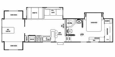 2008 Forest River Cedar Creek Silverback 35L4QB floorplan