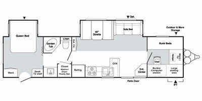 2008 Keystone Springdale 372 BHL-GL-XL floorplan