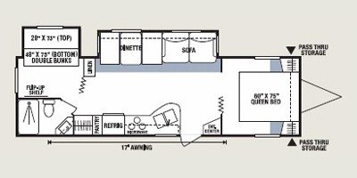 2008 KZ Sportsmen 320BH floorplan