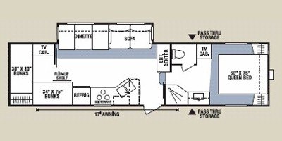 2008 KZ Sportsmen 315BH floorplan