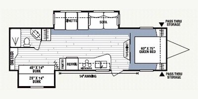 2008 KZ Spree 318BHS floorplan