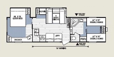 2008 KZ Spree 305BH floorplan