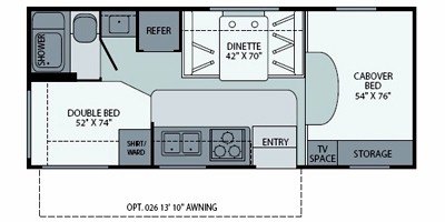 2008 Fleetwood Tioga® Ranger 22B floorplan