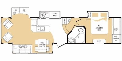 2008 Keystone Everest 348R floorplan