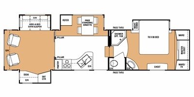 2008 Keystone Everest 364Q floorplan