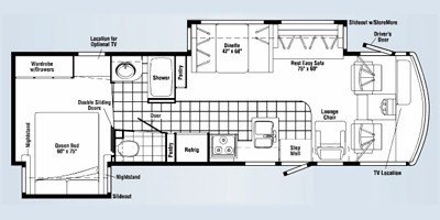 2008 Winnebago Voyage 33V floorplan