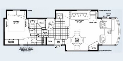 2008 Winnebago Voyage 38J floorplan