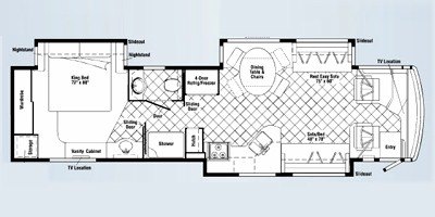 2008 Winnebago Tour 40KD floorplan