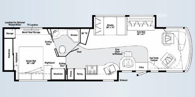 2008 Winnebago Destination 39W floorplan