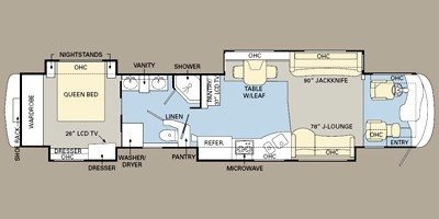 2008 Monaco Executive® Whitney IV floorplan