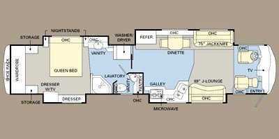 2008 Monaco Dynasty® Queen IV floorplan