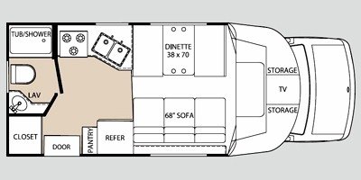 2008 Holiday Rambler Augusta B-Plus® 213 floorplan