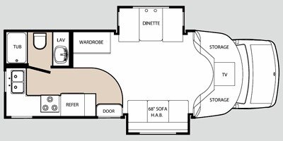 2008 Holiday Rambler Augusta B-Plus® 252DS floorplan