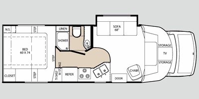 2008 Holiday Rambler Augusta B-Plus® 285 floorplan