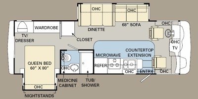 2008 Monaco Monarch® 30PDD floorplan