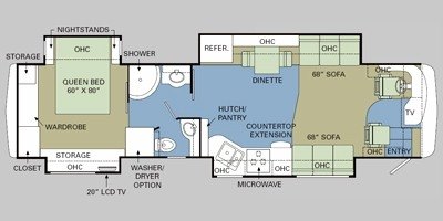 2008 Holiday Rambler Endeavor® 40PDQ floorplan