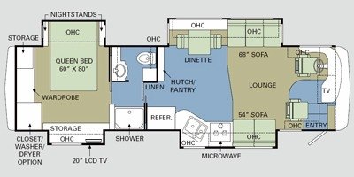 2008 Holiday Rambler Endeavor® 36PDQ floorplan