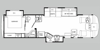 2008 Holiday Rambler Arista® 340 floorplan