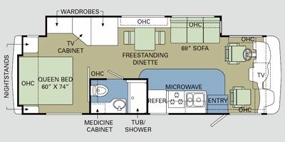 2008 Holiday Rambler Admiral® 30SFS floorplan