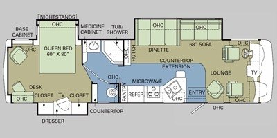 2008 Holiday Rambler Admiral® 37PCT floorplan