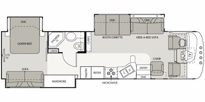 2008 Four Winds Hurricane 34S floorplan