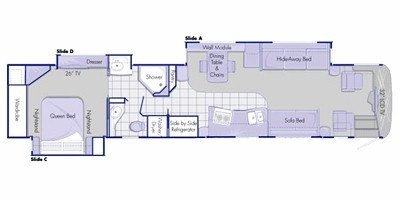 2008 Country Coach Intrigue 530 Splendor (Triple Slide) floorplan