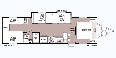 2008 Forest River Cherokee Grey Wolf 29BH floorplan