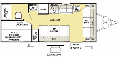 2008 Forest River Salem LE 19BH floorplan