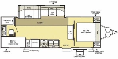 2008 Forest River Salem LE 26TBSS floorplan