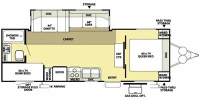 2008 Forest River Salem LE 27BHSS floorplan