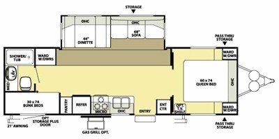 2008 Forest River Salem LE 29BHSS floorplan