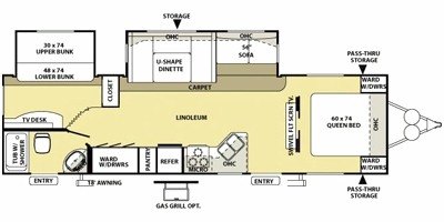 2008 Forest River Salem LE 29BHBS floorplan