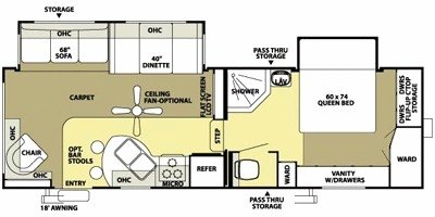 2008 Forest River Salem LA 246RLBS floorplan