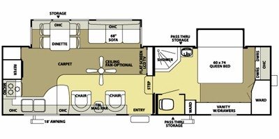 2008 Forest River Salem LA 316RKBS floorplan