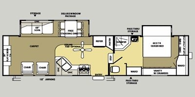 2008 Forest River Salem LA 336RLDS floorplan