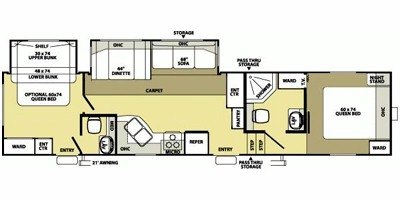 2008 Forest River Salem LA 356RBDS floorplan